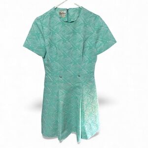Vtg Stoner Square Aqua dress